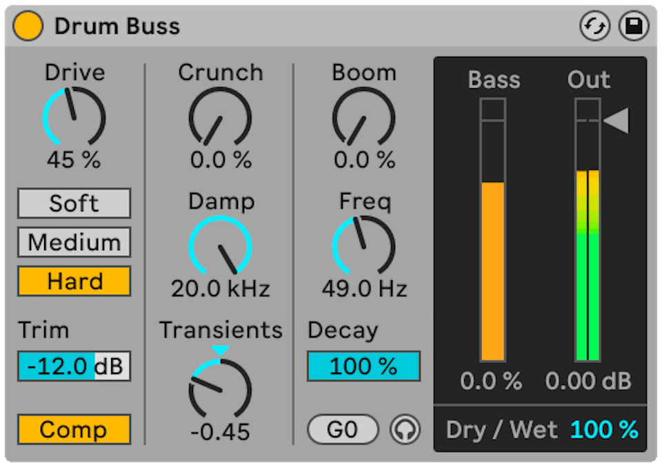 Ableton Drum Buss interface